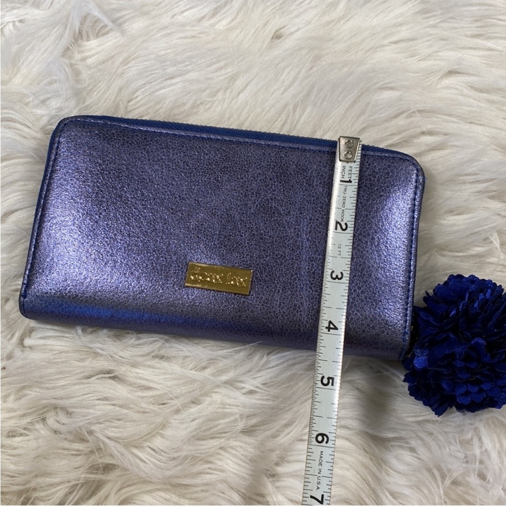 🤍HP🪩[ Deux Lux ] Metallic Blue Wallet with Pom Pom